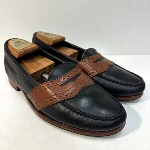 VERY GOOD Rancourt & Co. x Polo Ralph Lauren Penny Loafers Black / Brown USA 9